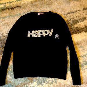 Black “happy” sweater